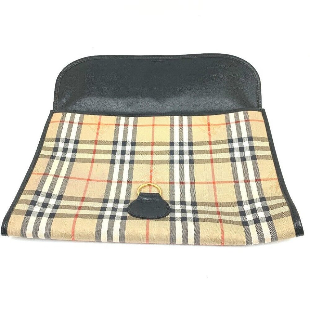 Authentic Burberry Check Document Pouch Clutch Ba… - image 4